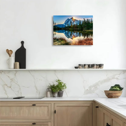 Sunrise Lakeview Mountain Canvas Print