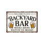 Backyard Bar Metal Art Decor