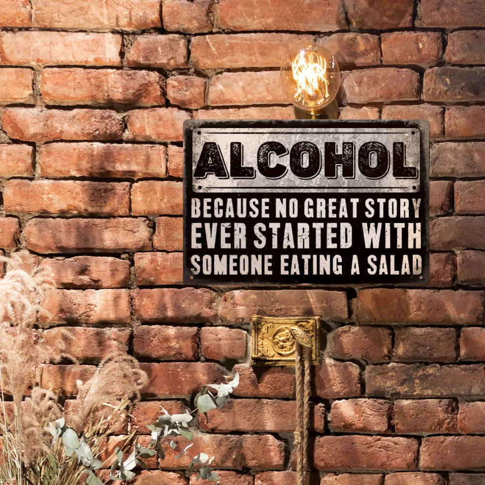 Humorous Alcohol Metal Art Decor
