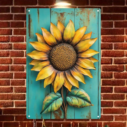 Sunflower Vintage Metal Wall Art
