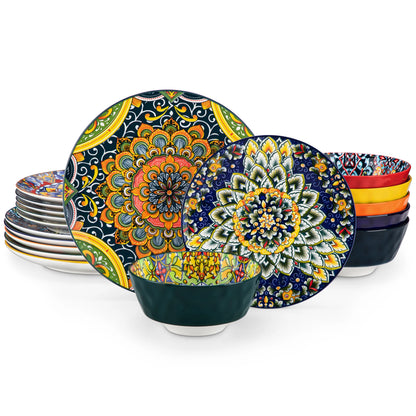 Stoneware Bohemian Style Dinnerware Set