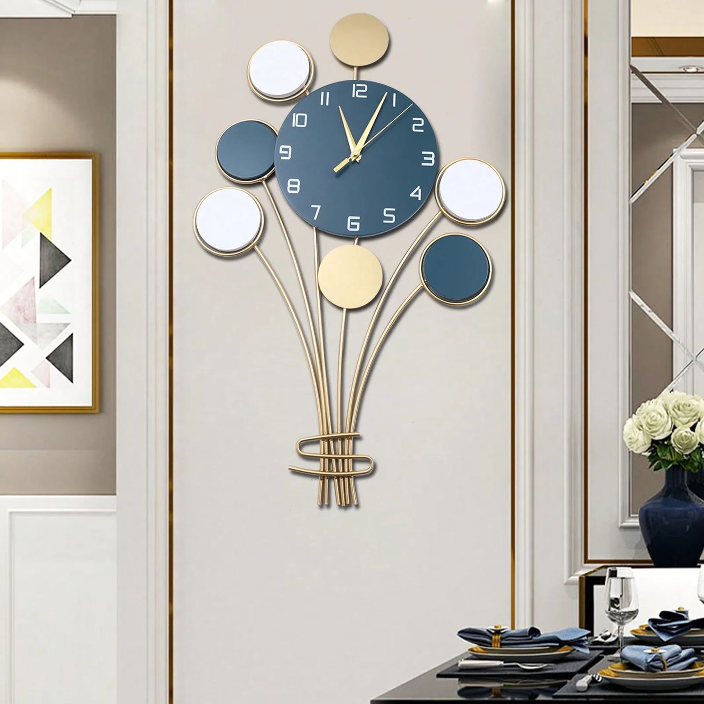 Tri Color Balloon Wall Clock Decor