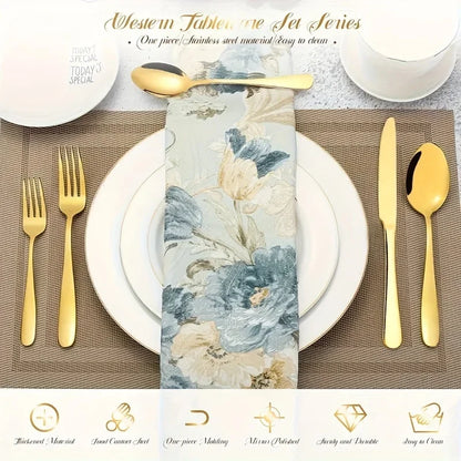 Golden Stainless Steel Flatware Set
