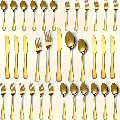 Golden Stainless Steel Flatware Set