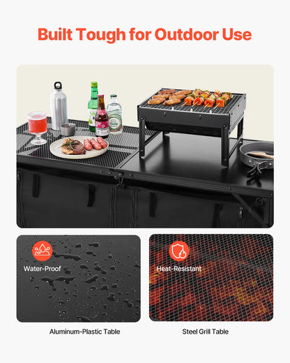 Folding Aluminum Outdoor Camping Cooking Table