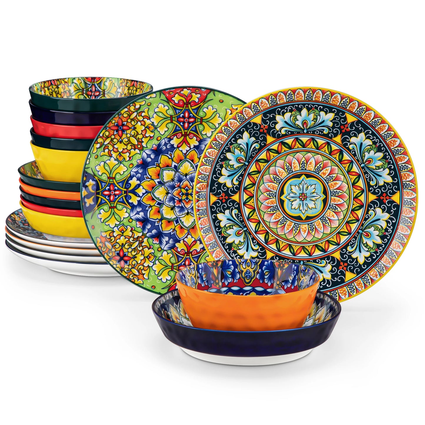 Stoneware Bohemian Style Dinnerware Set