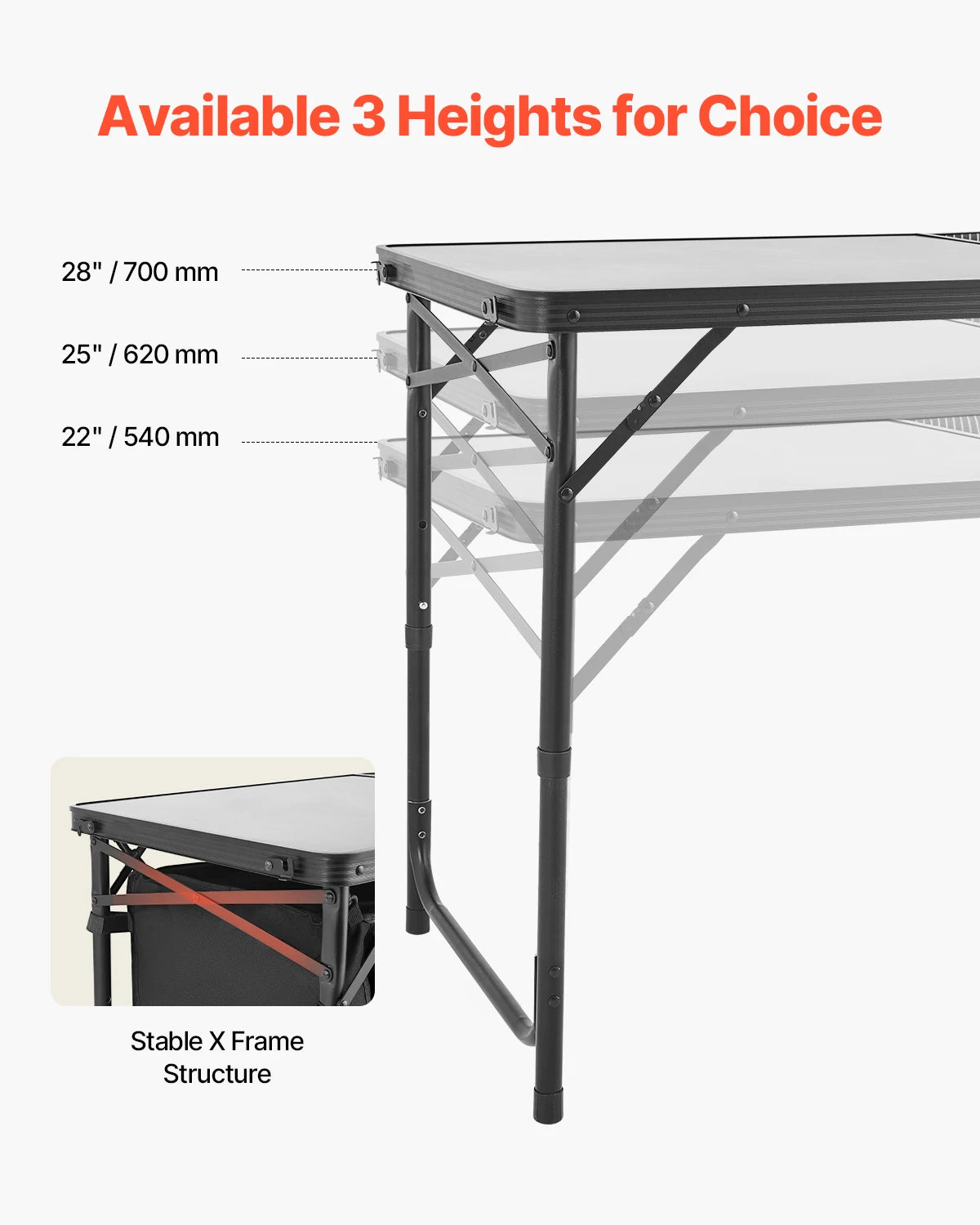 Folding Aluminum Outdoor Camping Cooking Table