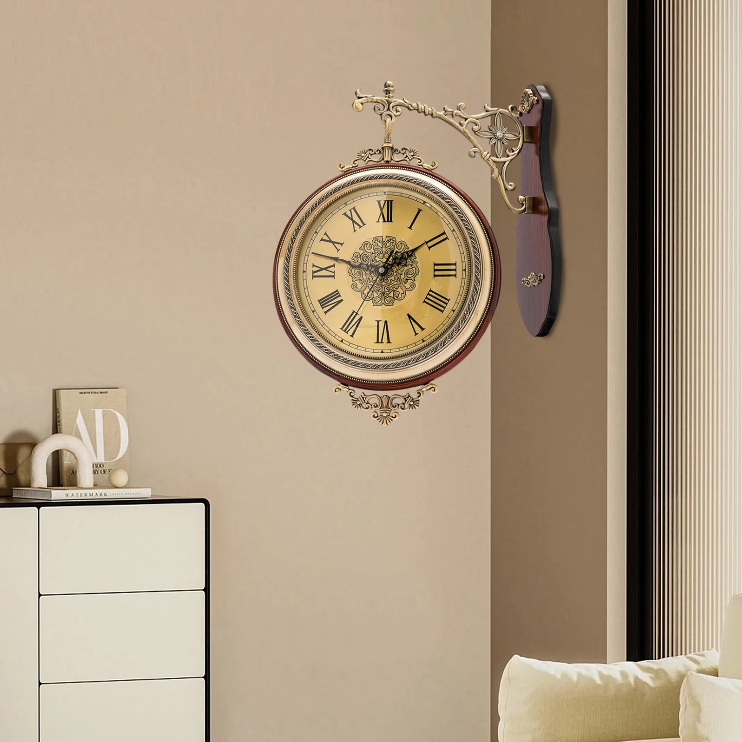 Double Sided Vintage Wall Clock