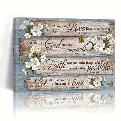 Christian Bible Verses Flower Print Poster