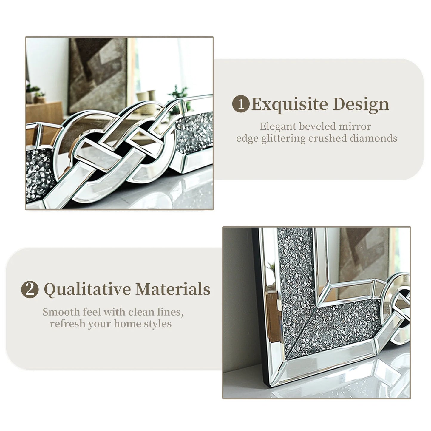 Crystal Crushed Diamond Decorative Mirror