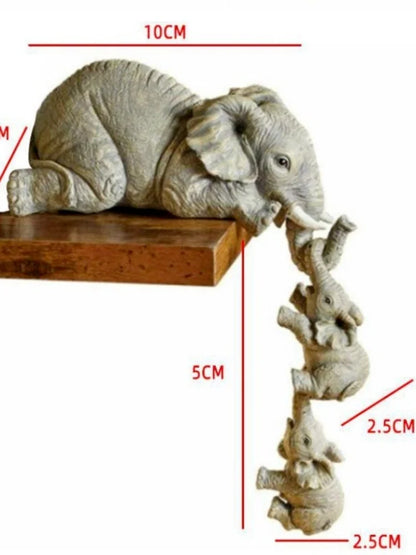Elephant Holding Baby Elephant Figurine