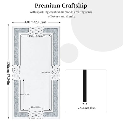 Crystal Crushed Diamond Decorative Mirror