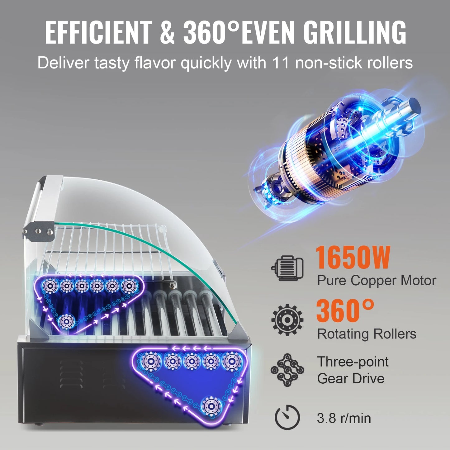 Commercial Electric Hot Dog Sausage Roller