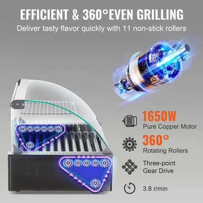 Commercial Electric Hot Dog Sausage Roller