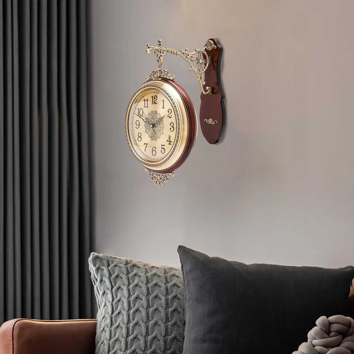 Double Sided Vintage Wall Clock