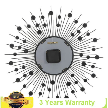 Metal Diamond Sunburst Wall Clock Decor