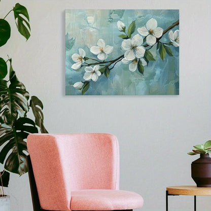 White Blossom Modern Canvas Wall Art