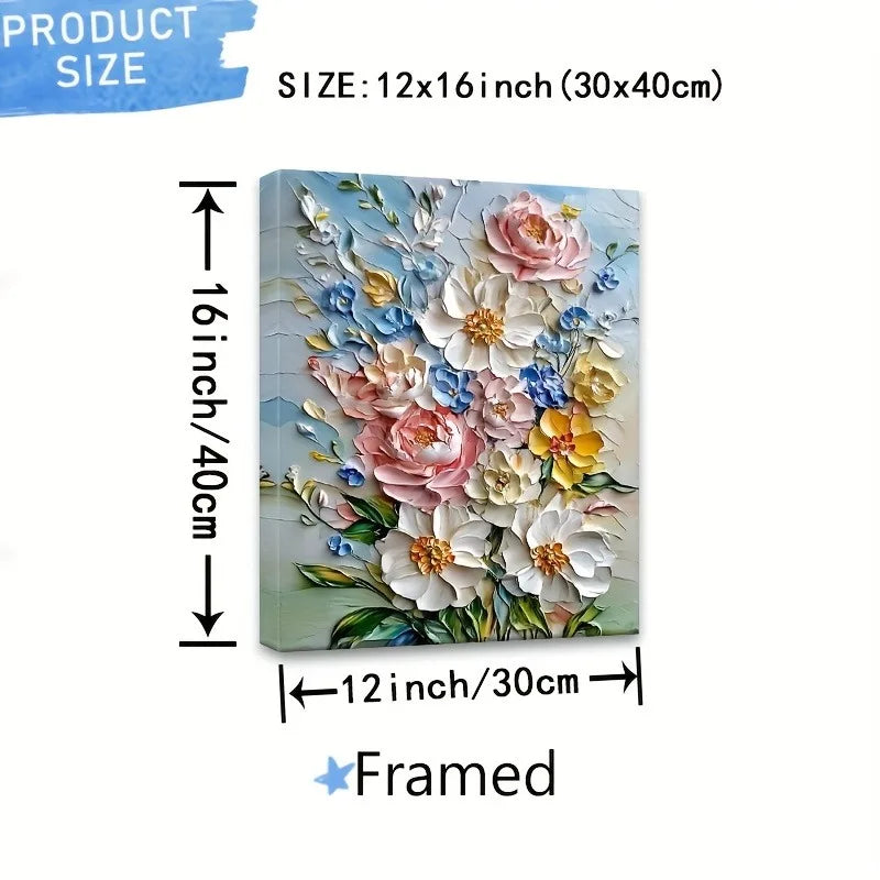 3D Floral Canvas Art Decor