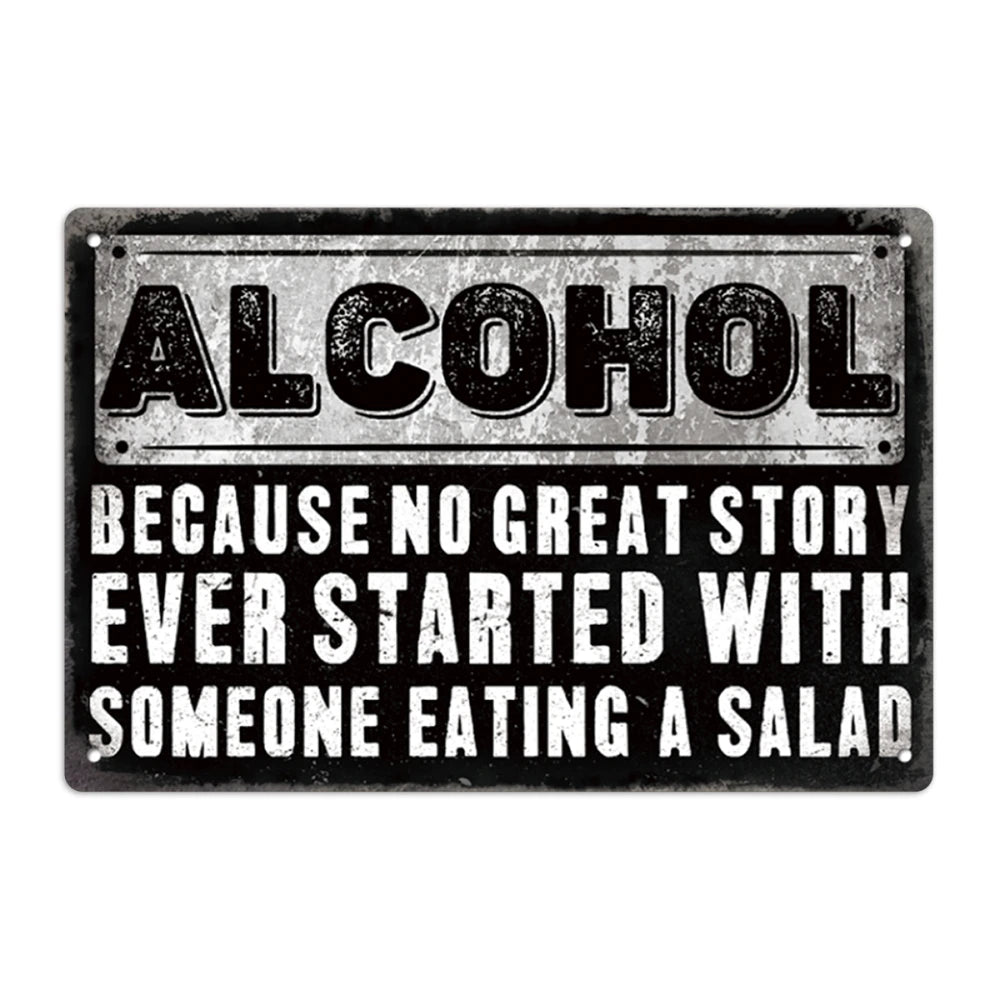 Humorous Alcohol Metal Art Decor